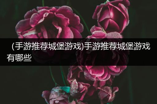 （手游推荐城堡游戏)手游推荐城堡游戏有哪些