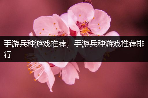 手游兵种游戏推荐，手游兵种游戏推荐排行