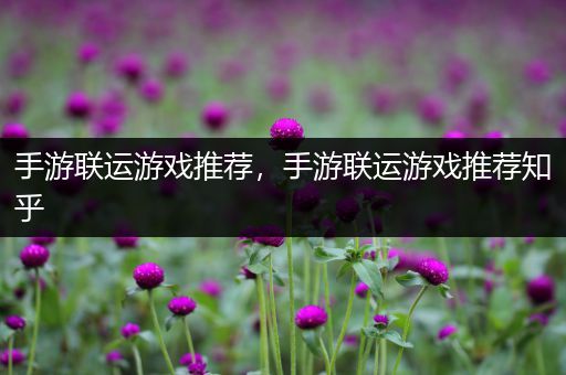 手游联运游戏推荐，手游联运游戏推荐知乎