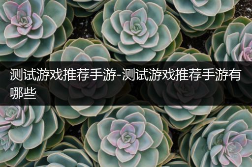 测试游戏推荐手游-测试游戏推荐手游有哪些