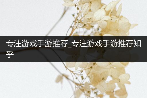 专注游戏手游推荐_专注游戏手游推荐知乎