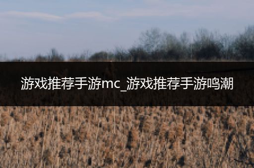 游戏推荐手游mc_游戏推荐手游鸣潮