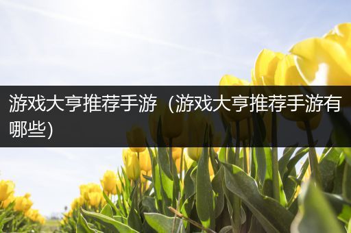 游戏大亨推荐手游（游戏大亨推荐手游有哪些）