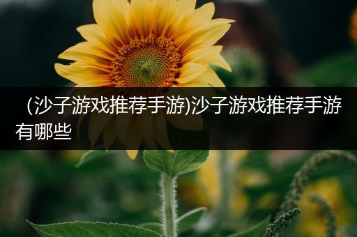 （沙子游戏推荐手游)沙子游戏推荐手游有哪些