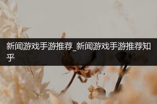 新闻游戏手游推荐_新闻游戏手游推荐知乎