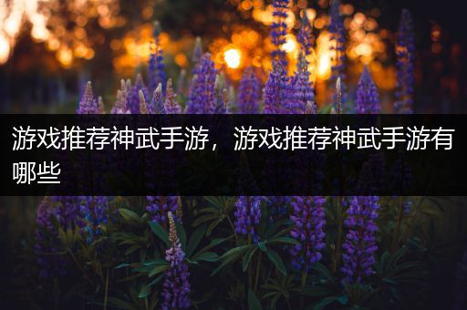 游戏推荐神武手游，游戏推荐神武手游有哪些