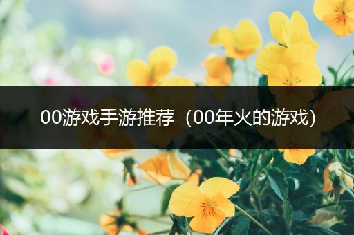 00游戏手游推荐（00年火的游戏）