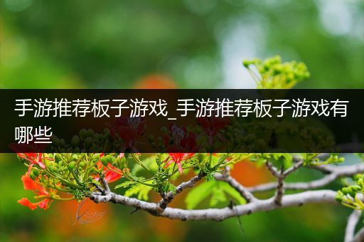 手游推荐板子游戏_手游推荐板子游戏有哪些