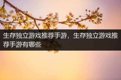 生存独立游戏推荐手游，生存独立游戏推荐手游有哪些