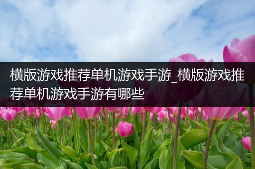 横版游戏推荐单机游戏手游_横版游戏推荐单机游戏手游有哪些