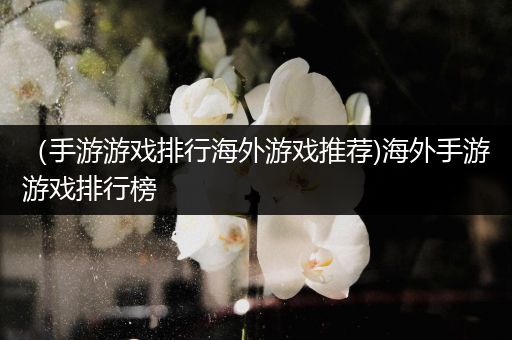 （手游游戏排行海外游戏推荐)海外手游游戏排行榜
