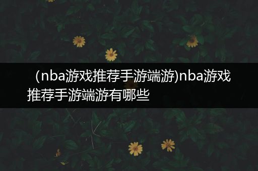 （nba游戏推荐手游端游)nba游戏推荐手游端游有哪些