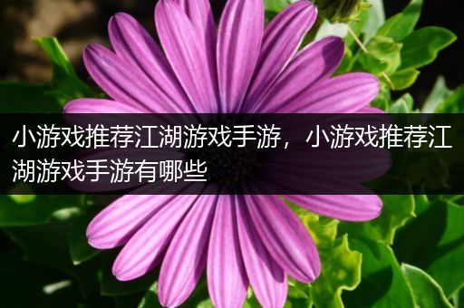 小游戏推荐江湖游戏手游，小游戏推荐江湖游戏手游有哪些
