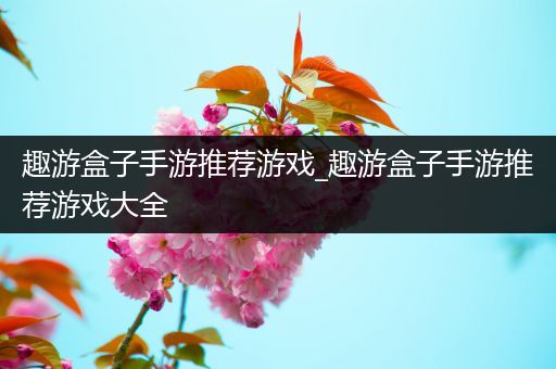趣游盒子手游推荐游戏_趣游盒子手游推荐游戏大全