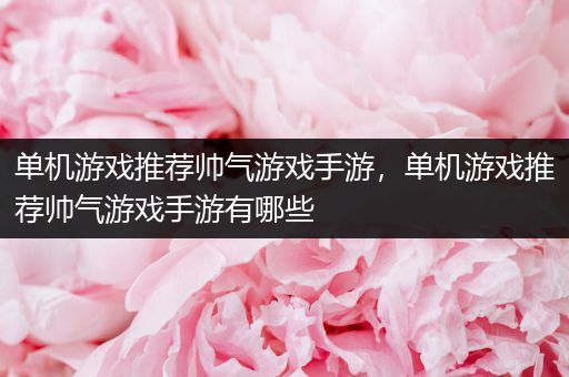 单机游戏推荐帅气游戏手游，单机游戏推荐帅气游戏手游有哪些