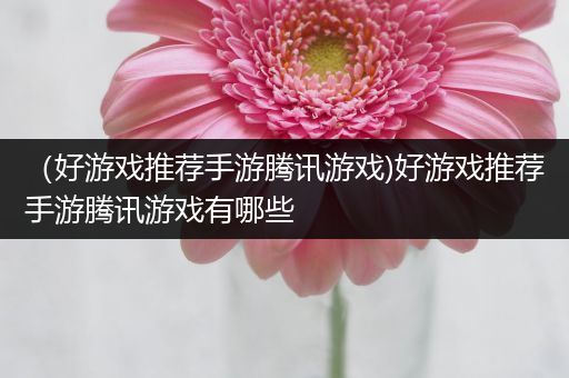 （好游戏推荐手游腾讯游戏)好游戏推荐手游腾讯游戏有哪些