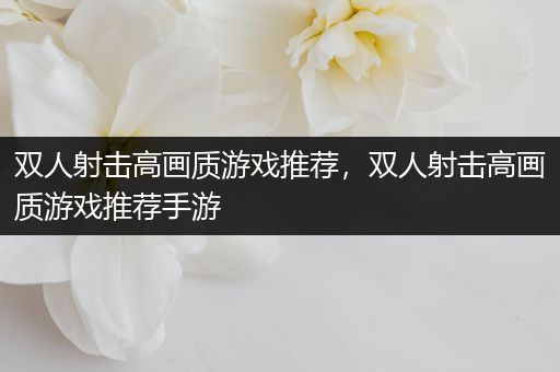 双人射击高画质游戏推荐，双人射击高画质游戏推荐手游