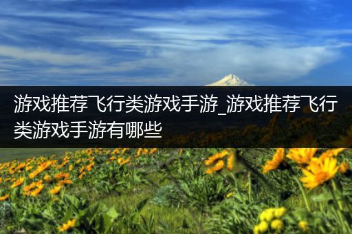 游戏推荐飞行类游戏手游_游戏推荐飞行类游戏手游有哪些