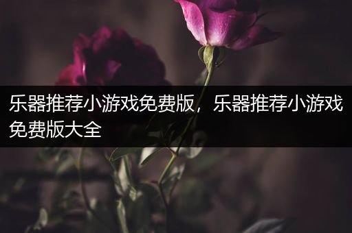 乐器推荐小游戏免费版，乐器推荐小游戏免费版大全
