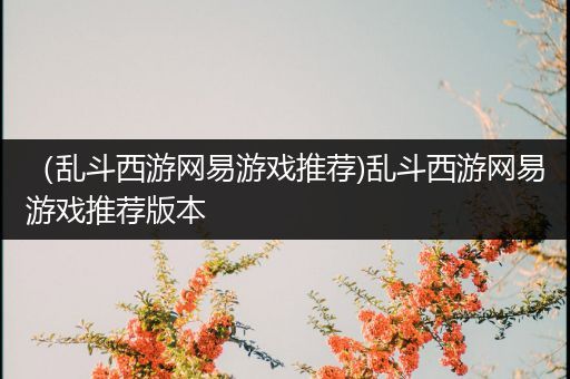 （乱斗西游网易游戏推荐)乱斗西游网易游戏推荐版本