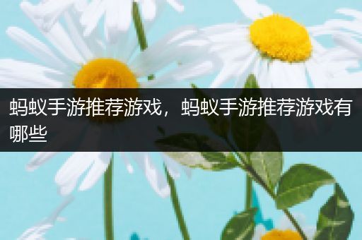 蚂蚁手游推荐游戏，蚂蚁手游推荐游戏有哪些