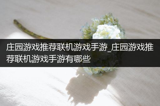 庄园游戏推荐联机游戏手游_庄园游戏推荐联机游戏手游有哪些