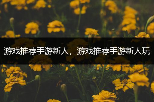 游戏推荐手游新人，游戏推荐手游新人玩