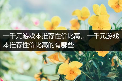 一千元游戏本推荐性价比高，一千元游戏本推荐性价比高的有哪些