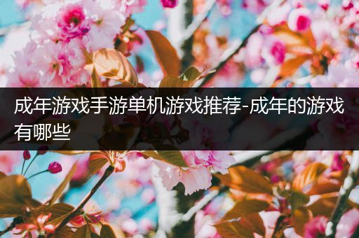 成年游戏手游单机游戏推荐-成年的游戏有哪些