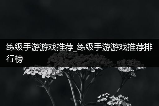 练级手游游戏推荐_练级手游游戏推荐排行榜