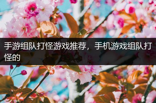 手游组队打怪游戏推荐，手机游戏组队打怪的