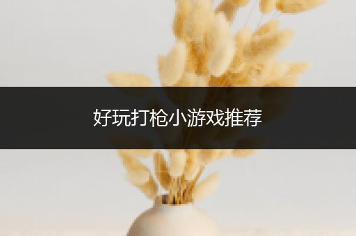 好玩打枪小游戏推荐