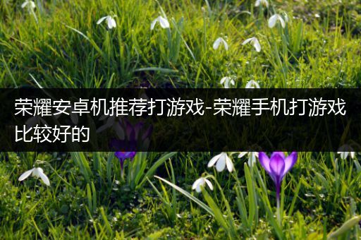 荣耀安卓机推荐打游戏-荣耀手机打游戏比较好的