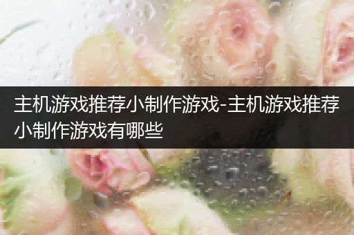主机游戏推荐小制作游戏-主机游戏推荐小制作游戏有哪些