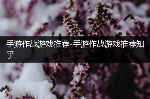 手游作战游戏推荐-手游作战游戏推荐知乎