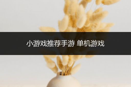 小游戏推荐手游 单机游戏