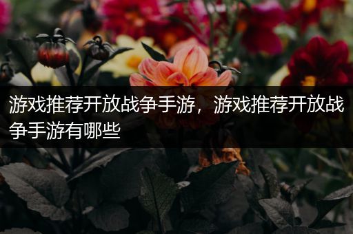 游戏推荐开放战争手游，游戏推荐开放战争手游有哪些