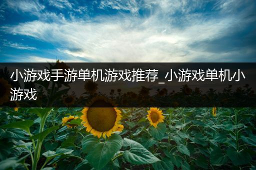 小游戏手游单机游戏推荐_小游戏单机小游戏