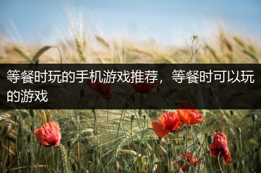等餐时玩的手机游戏推荐，等餐时可以玩的游戏