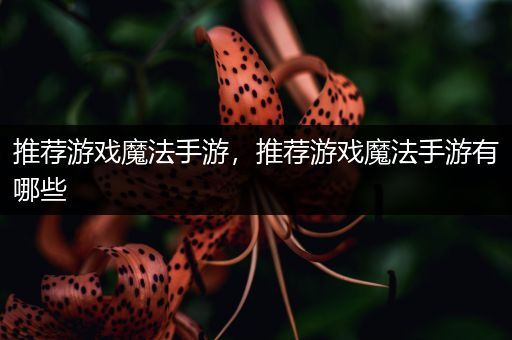 推荐游戏魔法手游，推荐游戏魔法手游有哪些