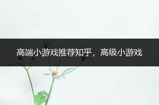 高端小游戏推荐知乎，高级小游戏