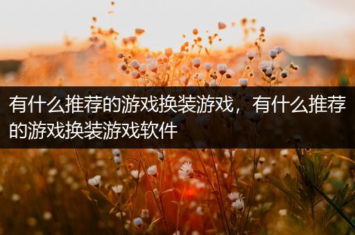 有什么推荐的游戏换装游戏，有什么推荐的游戏换装游戏软件
