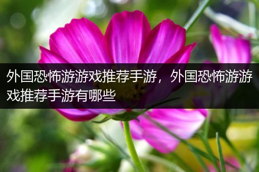 外国恐怖游游戏推荐手游，外国恐怖游游戏推荐手游有哪些