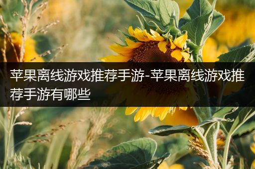 苹果离线游戏推荐手游-苹果离线游戏推荐手游有哪些