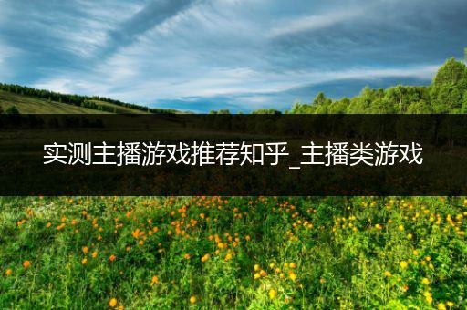 实测主播游戏推荐知乎_主播类游戏