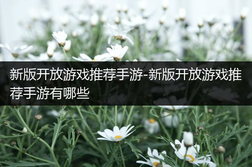 新版开放游戏推荐手游-新版开放游戏推荐手游有哪些