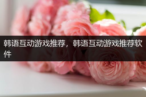 韩语互动游戏推荐，韩语互动游戏推荐软件