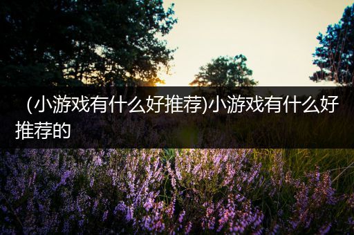 （小游戏有什么好推荐)小游戏有什么好推荐的