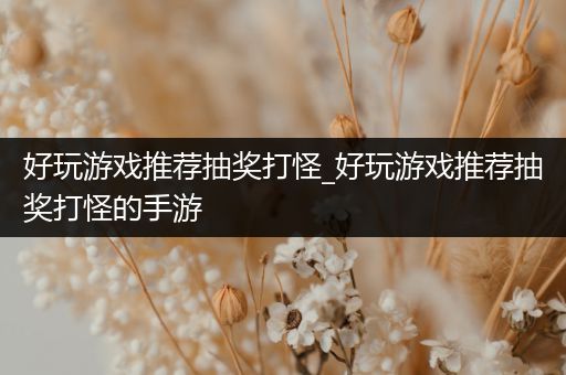 好玩游戏推荐抽奖打怪_好玩游戏推荐抽奖打怪的手游