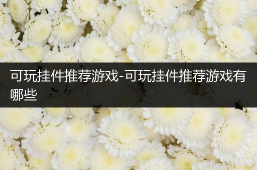 可玩挂件推荐游戏-可玩挂件推荐游戏有哪些